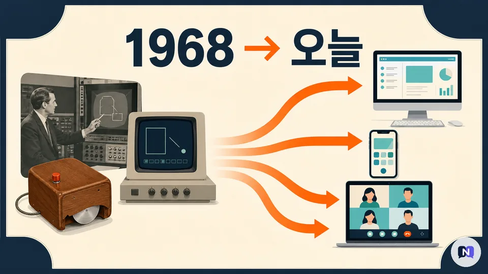엥겔바트의 1968년 시연이 오늘날 PC와 스마트폰, 화상회의로 이어지는 기술 계보