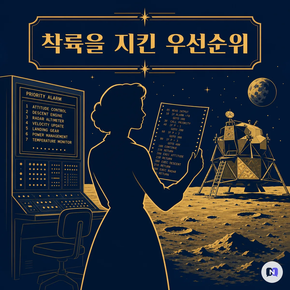 달 착륙 3분 전 컴퓨터가 경보를 울렸다 — 마거릿 해밀턴의 소프트웨어가 한 일
